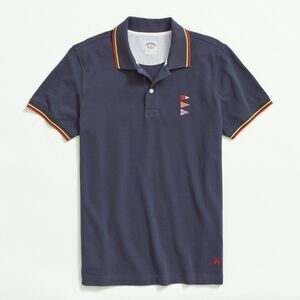 Brooks Brothers Navy Cotton Pique Solid Slim Fit Polo T-Shirt Men’s Size Medium